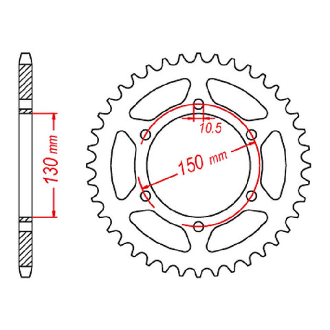 MTX 305 Steel Rear Sprocket #520