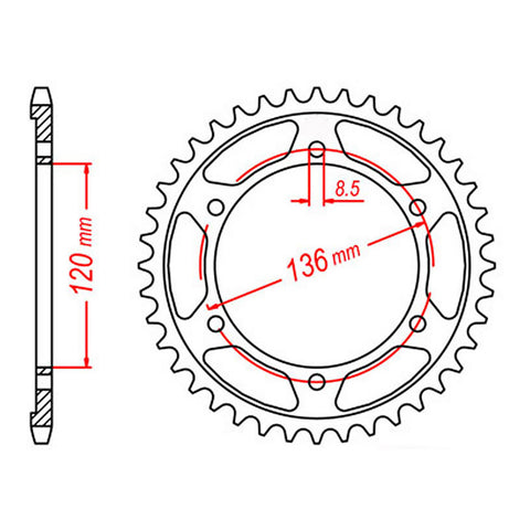 MTX 1847 Steel Rear Sprocket #428