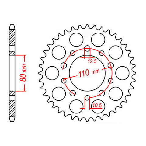 MTX 1332 Steel Rear Sprocket #525