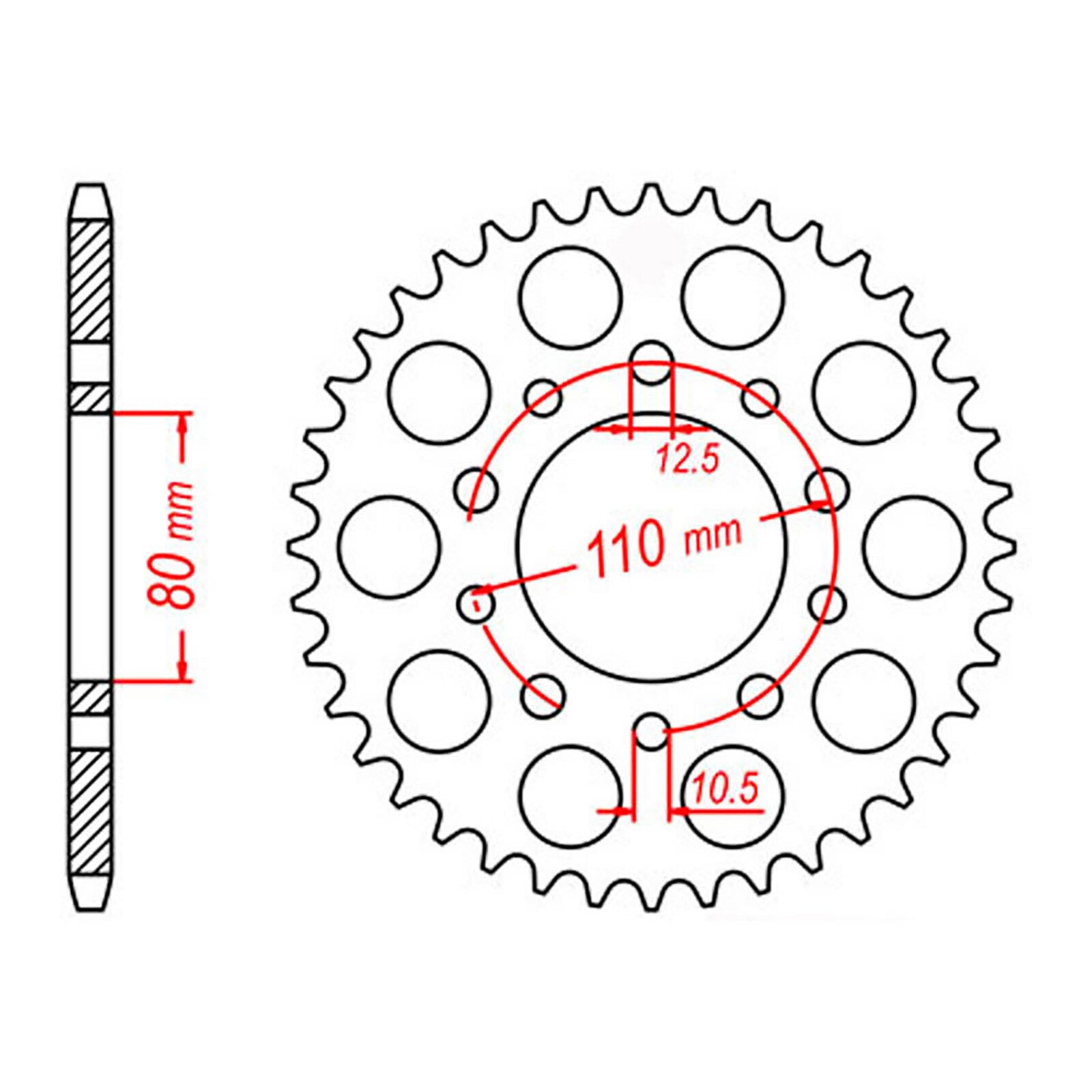 MTX 1332 Steel Rear Sprocket #525