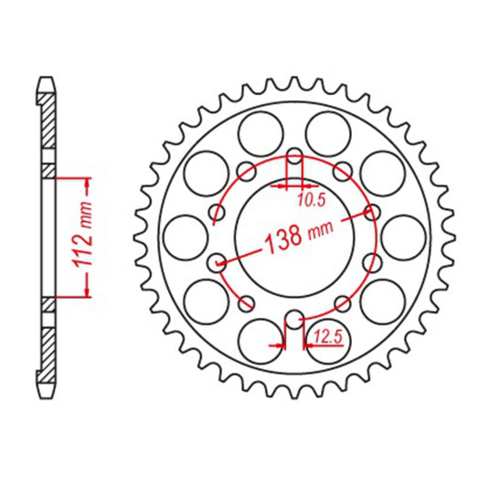 MTX 1303 Zero Alloy Rear Sprocket #520 - Black (41T)