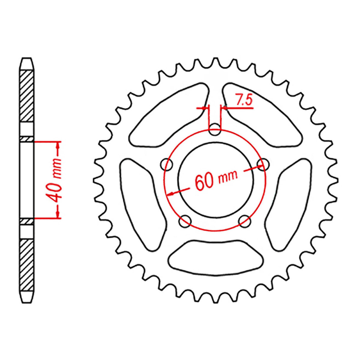 MTX KTM 50 Steel Rear Sprocket #415