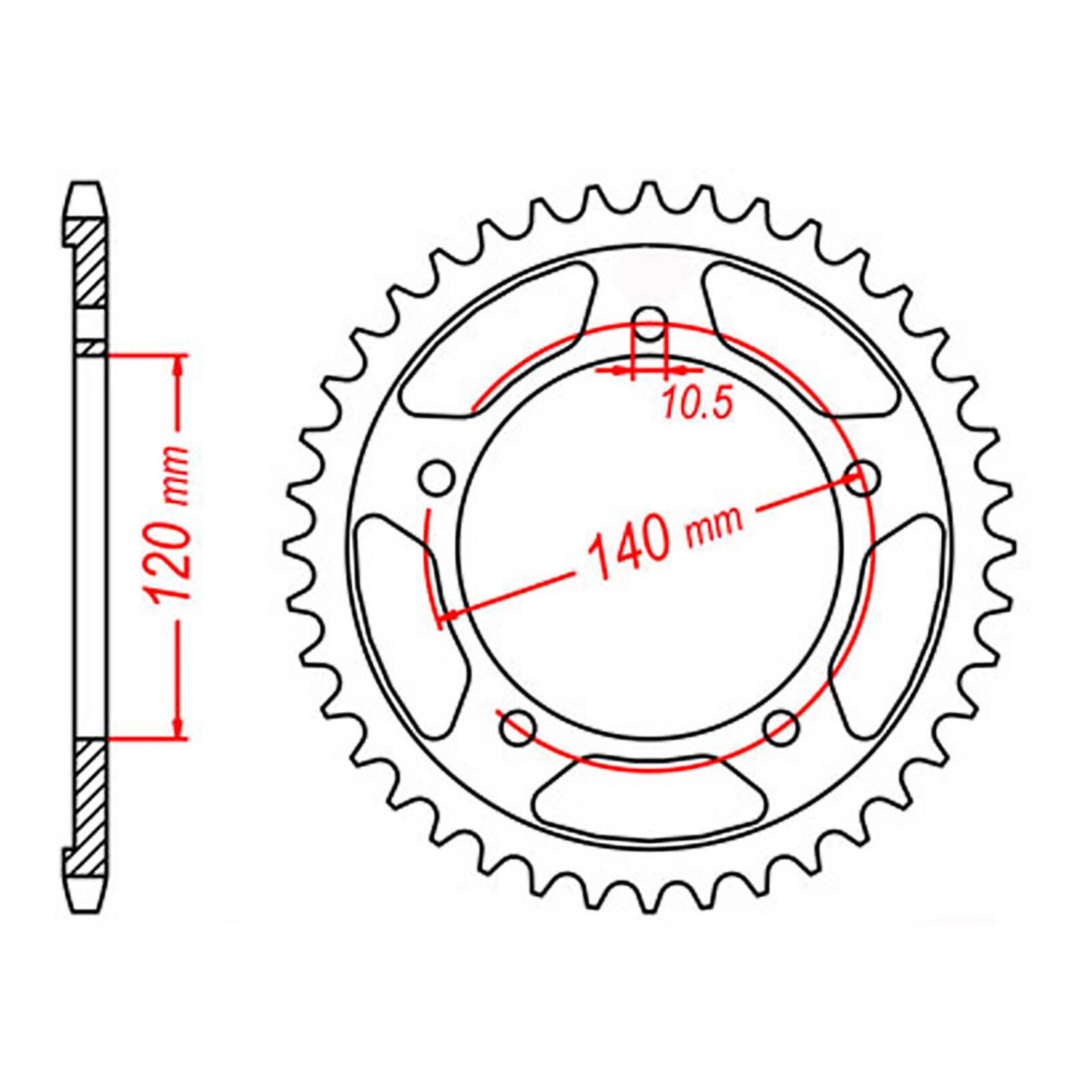 MTX 1792 Steel Rear Sprocket #525
