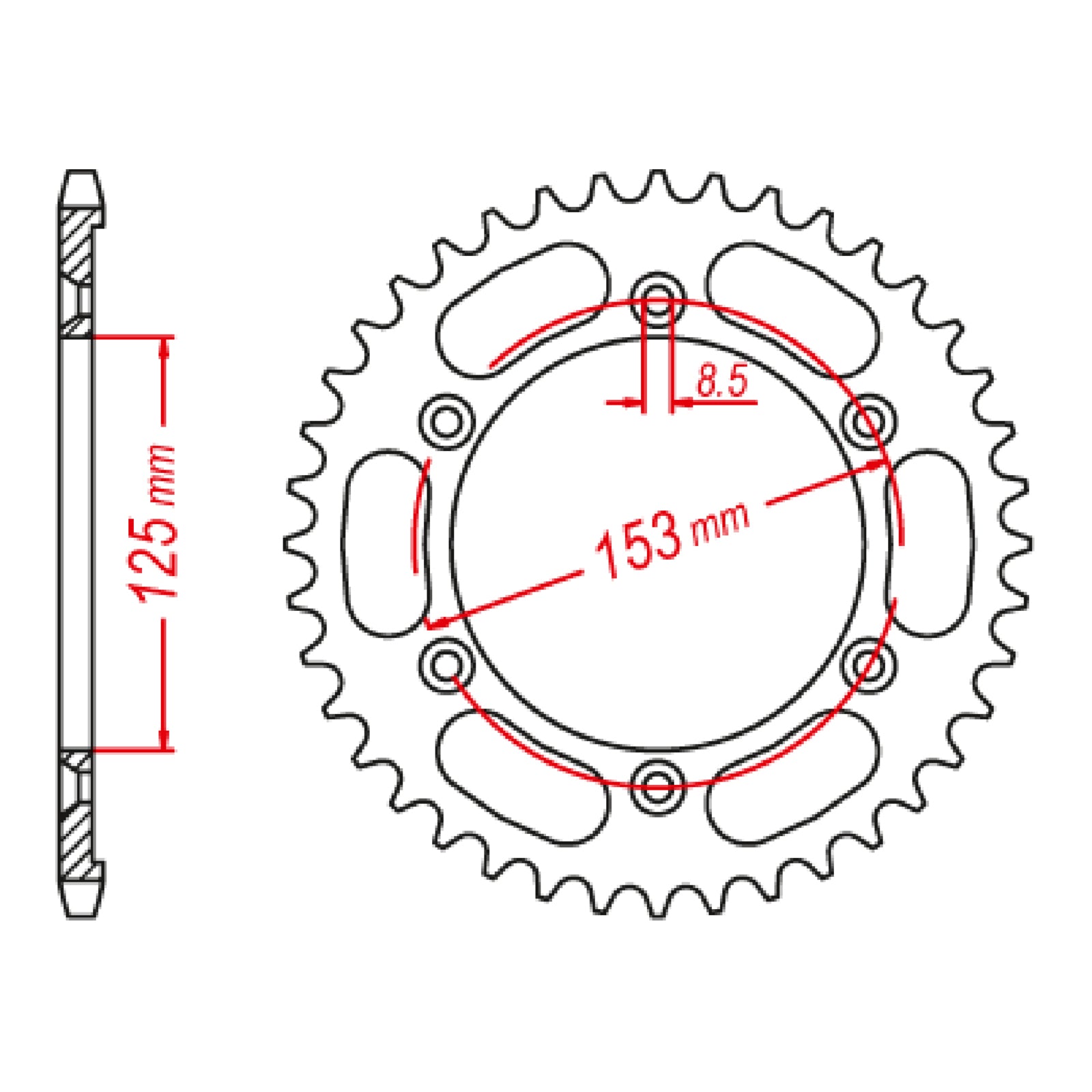 MTX 1258 Steel Rear Sprocket #428