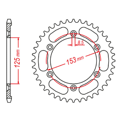 MTX 1258 Steel Rear Sprocket #428