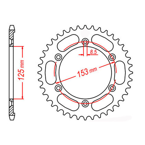 MTX 1258 Steel Rear Sprocket #428