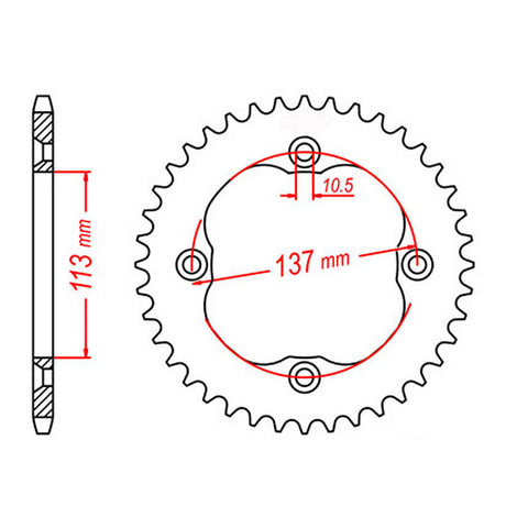MTX 1760 Steel Rear Sprocket #520