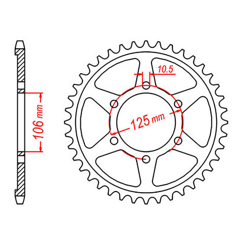 MTX 2014 Steel Rear Sprocket #520