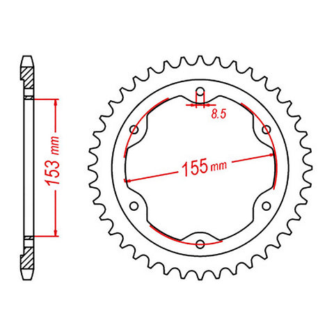 MTX 893 Steel Rear Sprocket #525