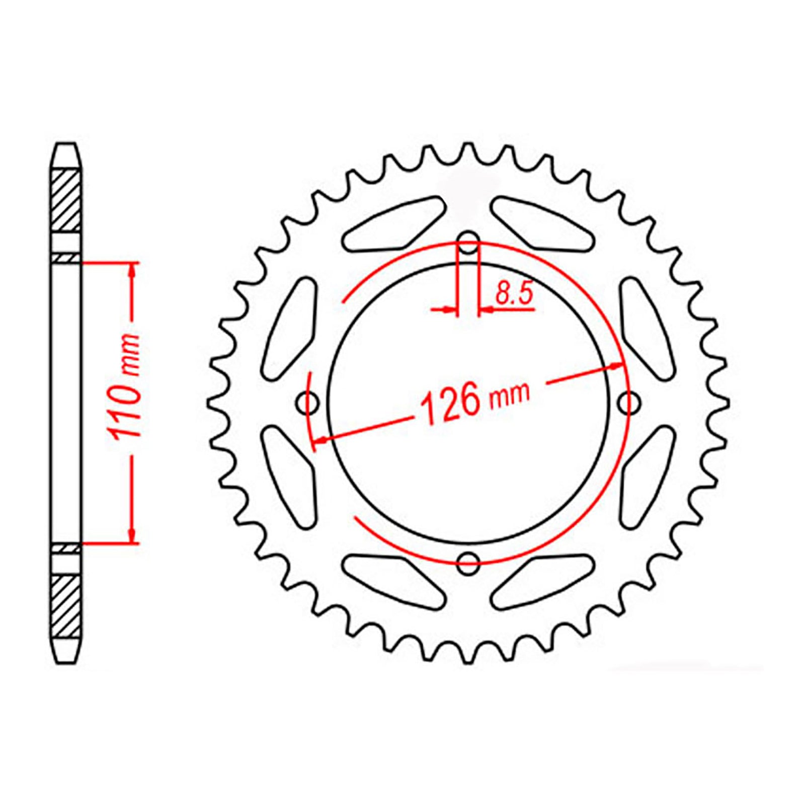 MTX 1466 Steel Rear Sprocket #428