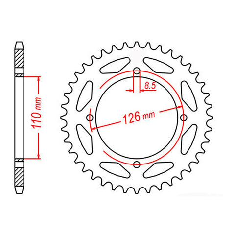 MTX 1466 Steel Rear Sprocket #428