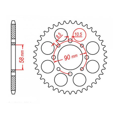 MTX 273 Steel Rear Sprocket #520