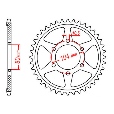 MTX 488 Steel Rear Sprocket #530