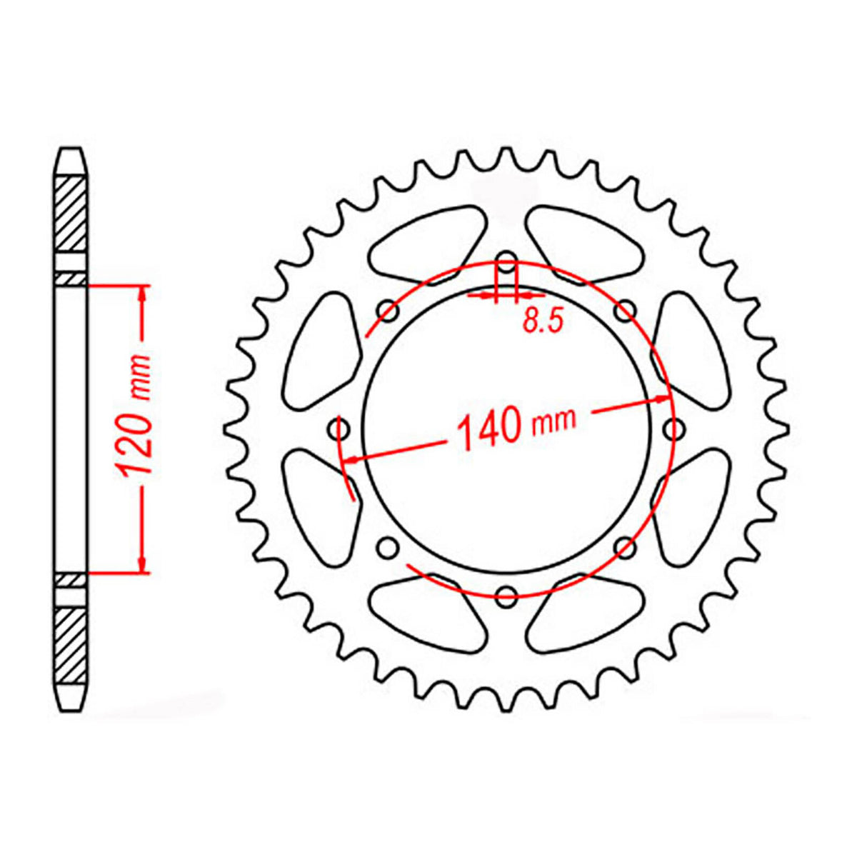 MTX 487 Steel Rear Sprocket #520