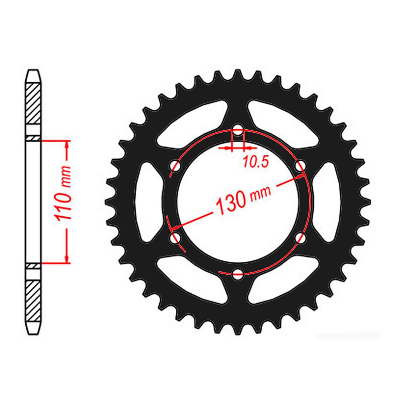 MTX 486 Zero Aluminium Rear Sprocket #520 - Black