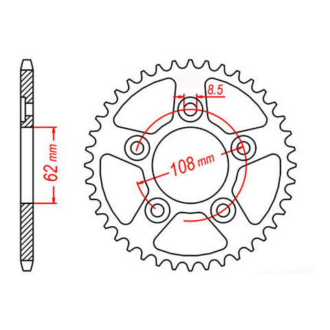 MTX 701 Steel Rear Sprocket #520