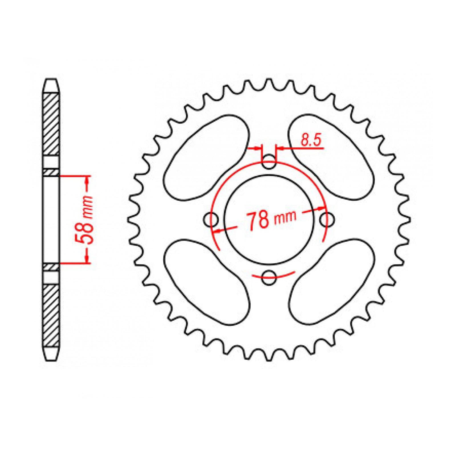 MTX 810 Steel Rear Sprocket #428