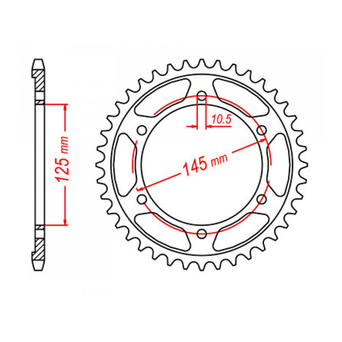 MTX 865 (2) Steel Rear Sprocket #530