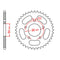 Sprocket Rear OE Steel 50T #520