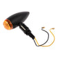 Whites LED Slimline Bullet Flasher Set Plain - Satin Black /Am