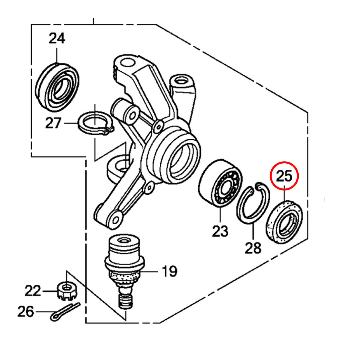 Whites Dust Seal - Honda Front Knuckle Seal - 40 x 58 x 7