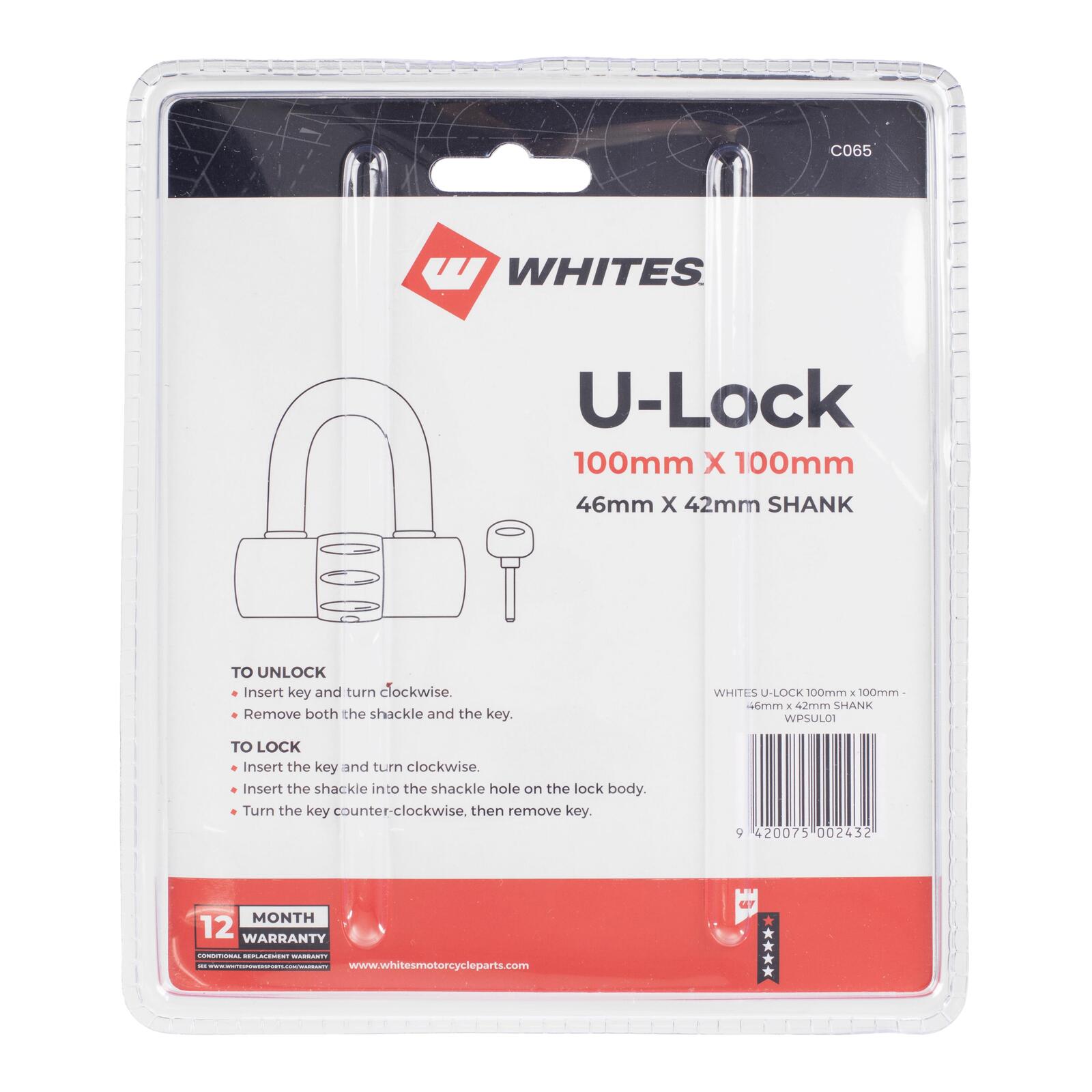 WMP U-Lock 100mm x 100mm - 46mm x 42mm Shank